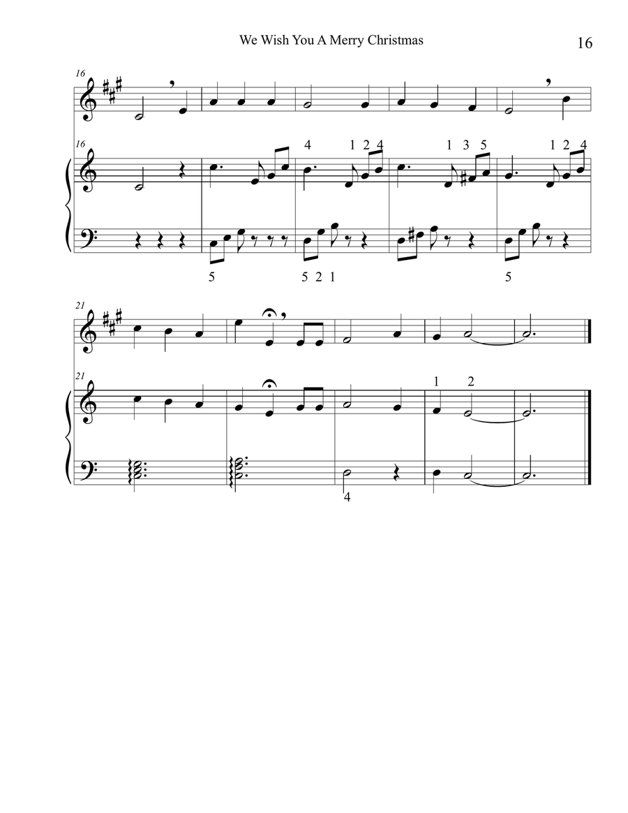 Christmas Duets for Alto Saxophone & Piano: We Wish You A Merry Christmas Woodwind Duet scores gallery preview page 2