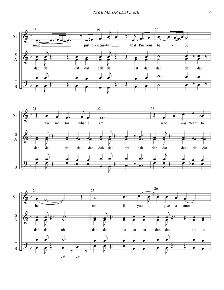 Take Me Or Leave Me Divisi scores gallery preview page 4