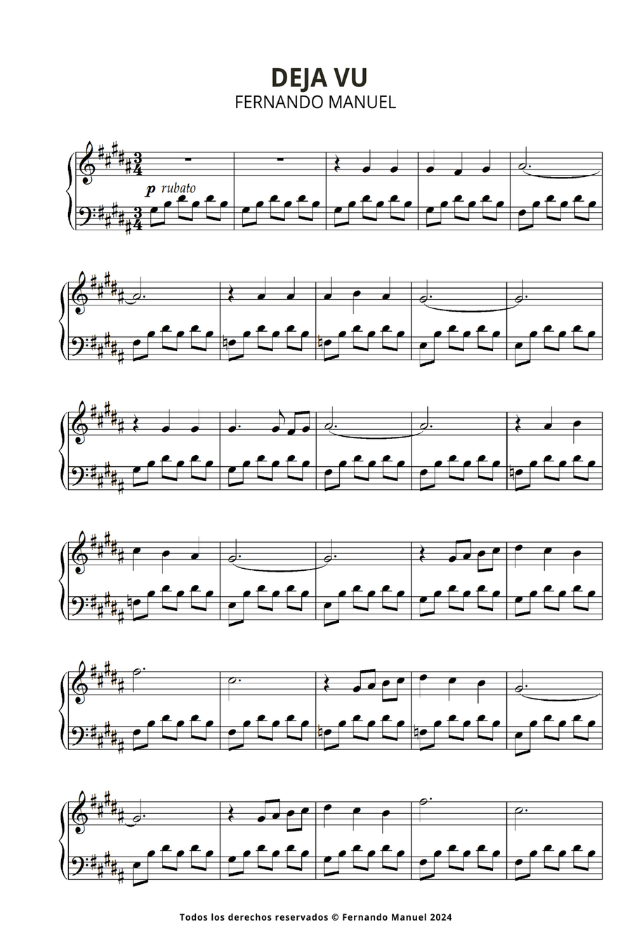 Deja vu Deja vu Piano Solo scores gallery preview page 3