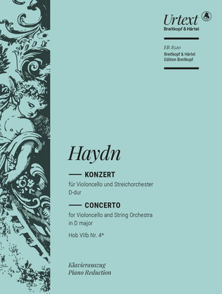 Book cover for Violoncello Concerto in D major Hob VIIb:4