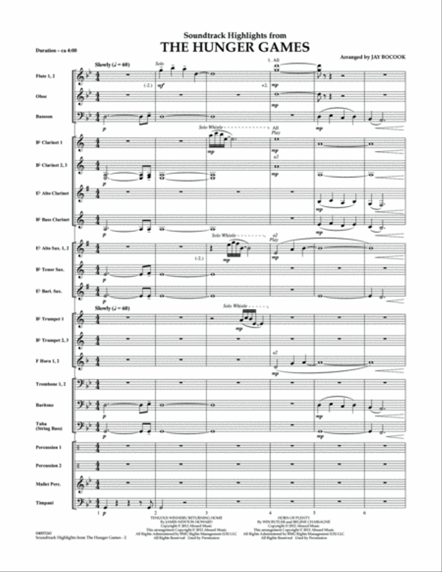 The Hunger Games (Soundtrack Highlights) - Full Score Concert Band scores gallery preview page 2