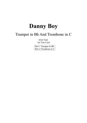 Book cover for Danny Boy. Duet for Trumpet and Trombone