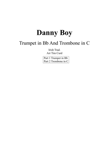 Danny Boy. Duet for Trumpet and Trombone image number null
