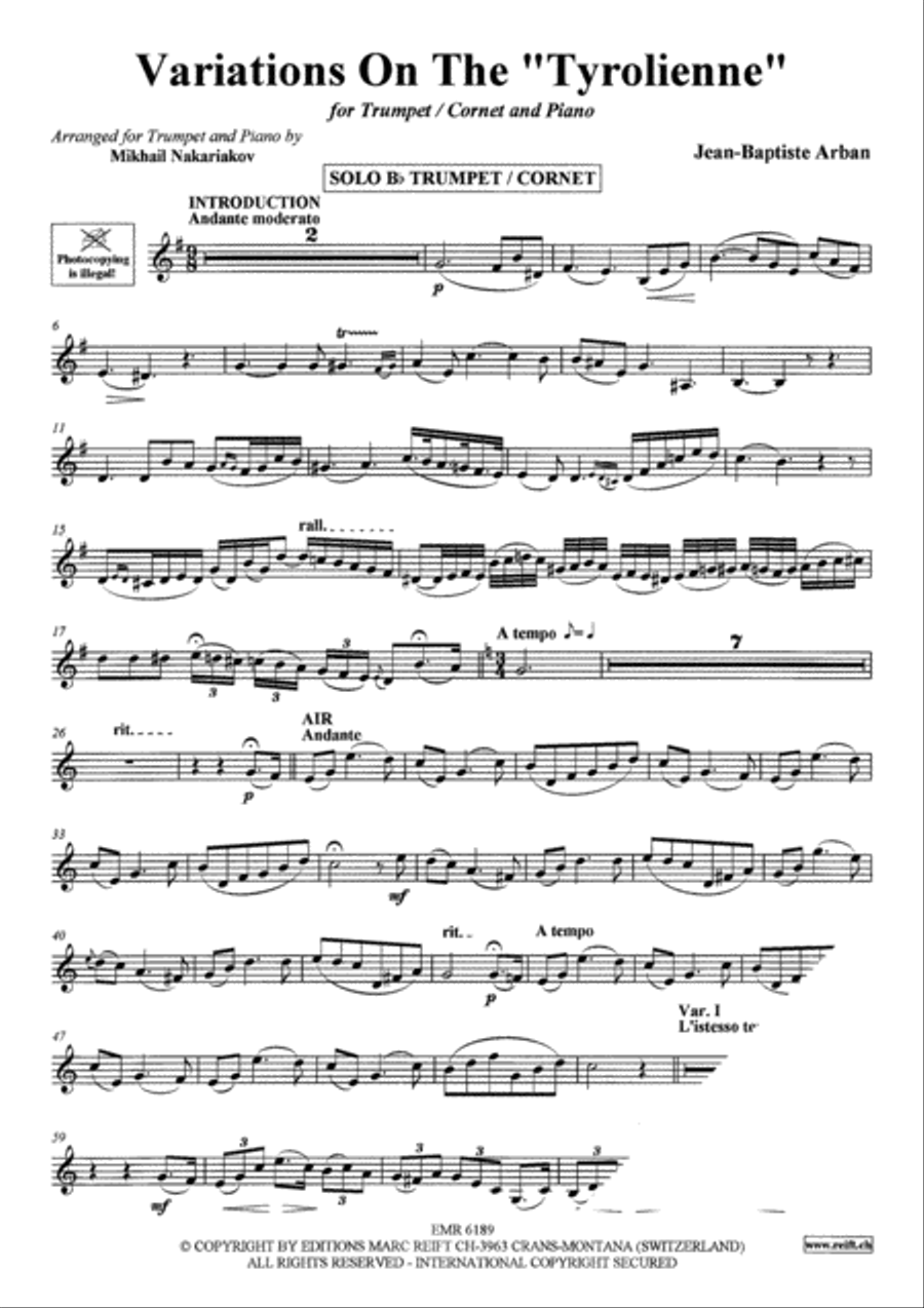 Variations On The Tyrolienne Cornet scores gallery preview page 3