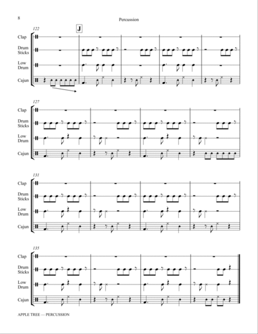 Apple Tree (arr. Katerina Gimon) - Aux Percussion Choir scores gallery preview page 8