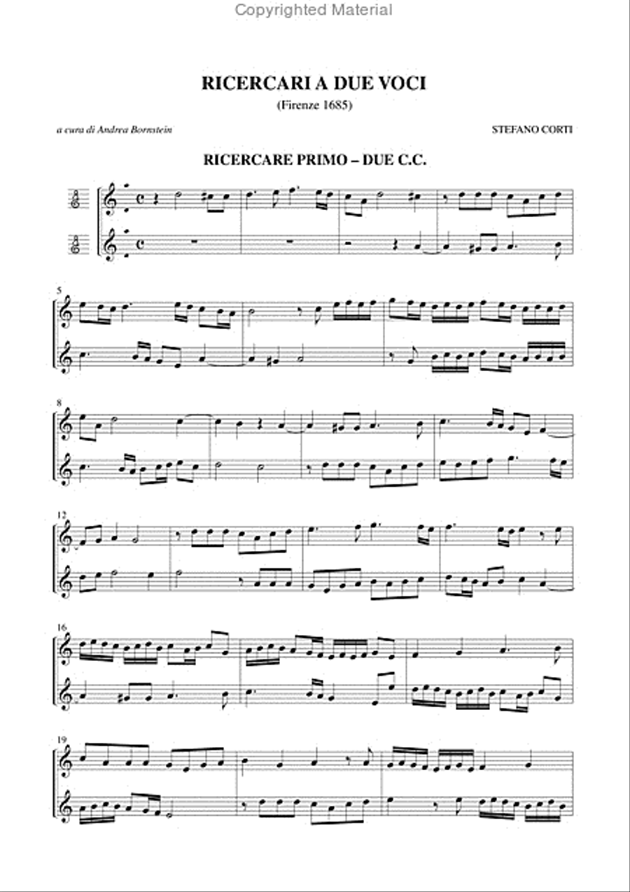Ricercari a due voci (Firenze 1685) Score scores gallery preview page 2