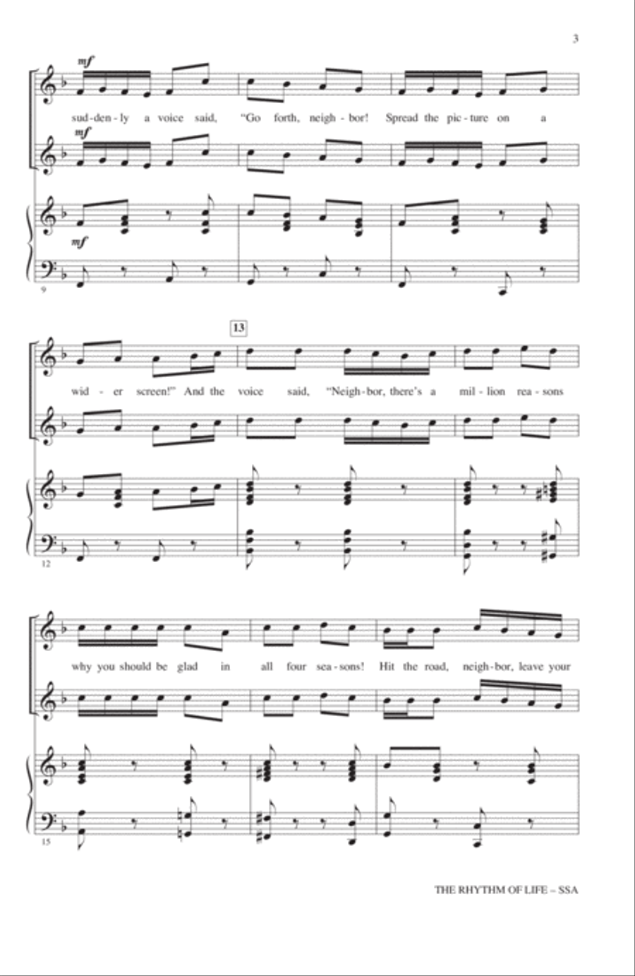 The Rhythm Of Life (from Sweet Charity) (arr. John Leavitt) SSA scores gallery preview page 2