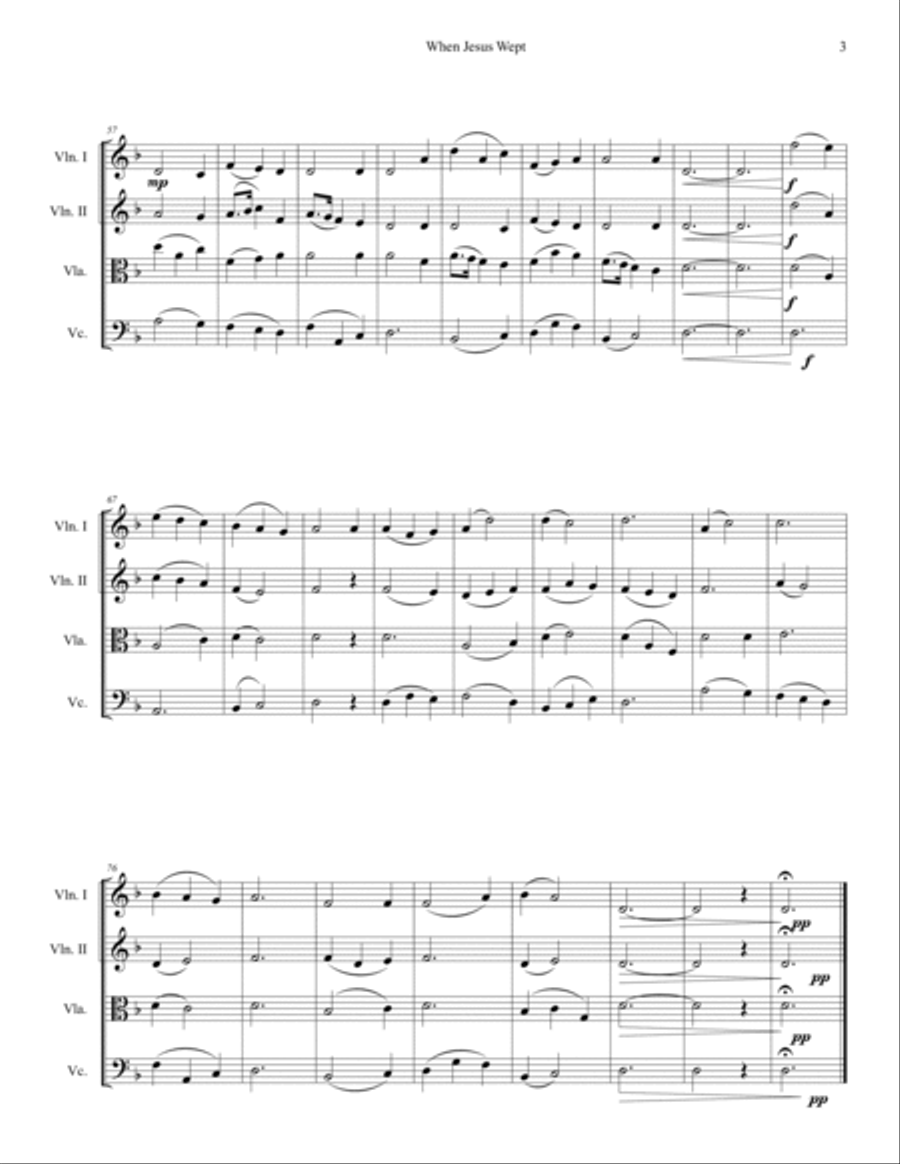 When Jesus Wept: A Lenten Meditation String Quartet scores gallery preview page 3