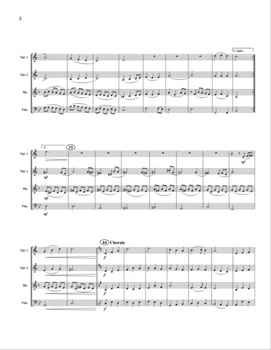 Morning Has Broken Brass Quartet scores gallery preview page 2