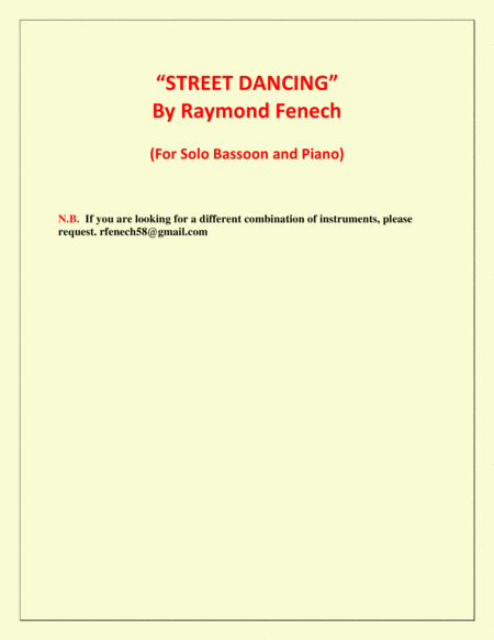 "Street Dancing" - For Solo Bassoon and Piano - Early Intermediate/ Intermediate level image number null