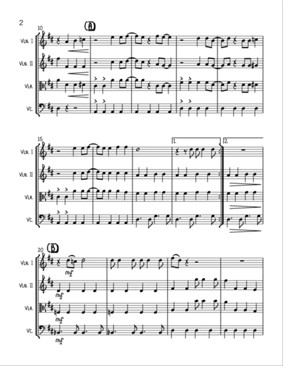 Glad All Over String Quartet scores gallery preview page 2