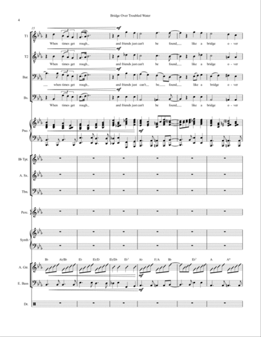 Bridge Over Troubled Water Large Ensemble scores gallery preview page 4