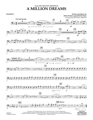 Book cover for A Million Dreams (from The Greatest Showman) (arr. Michael Brown) - Bassoon