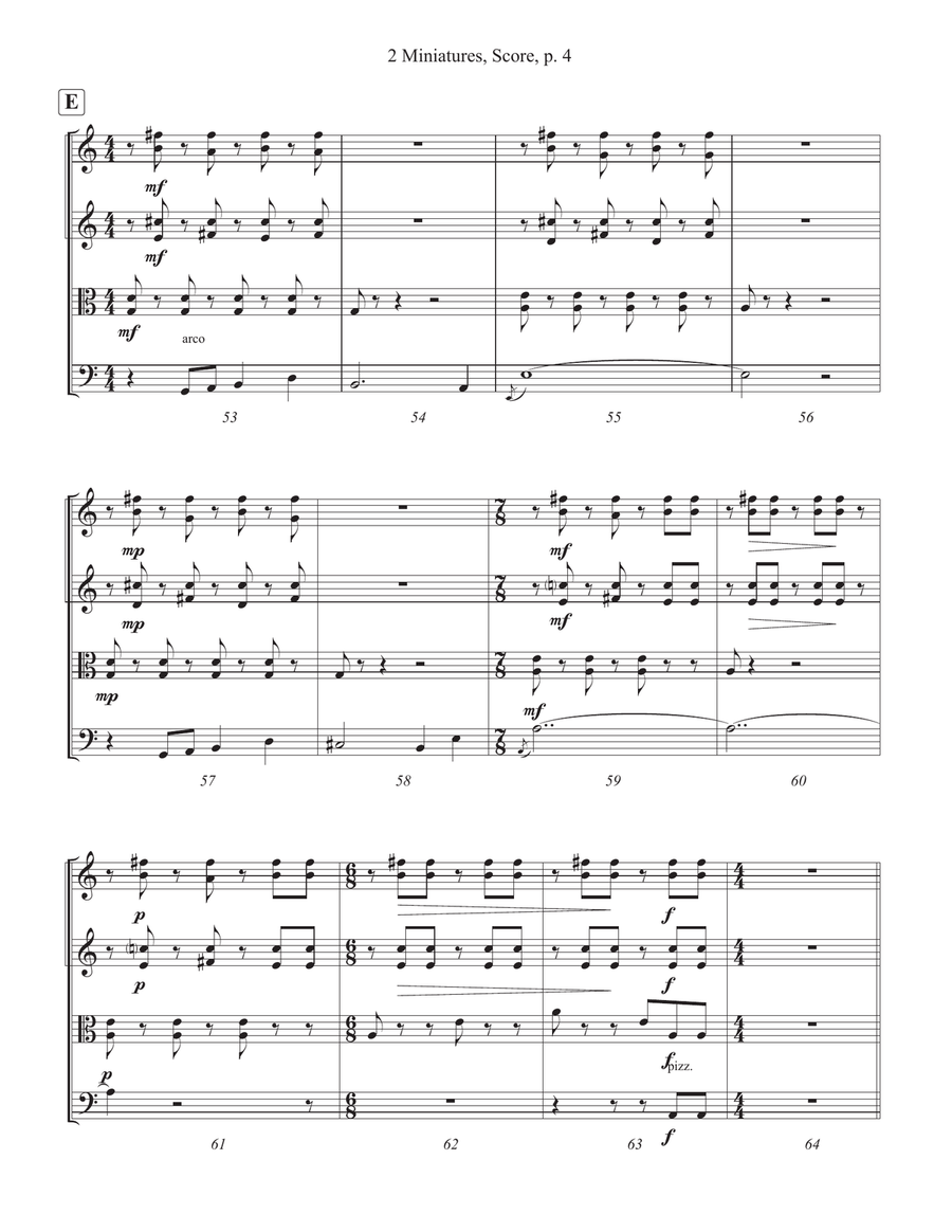 2 Miniatures String Quartet scores gallery preview page 4