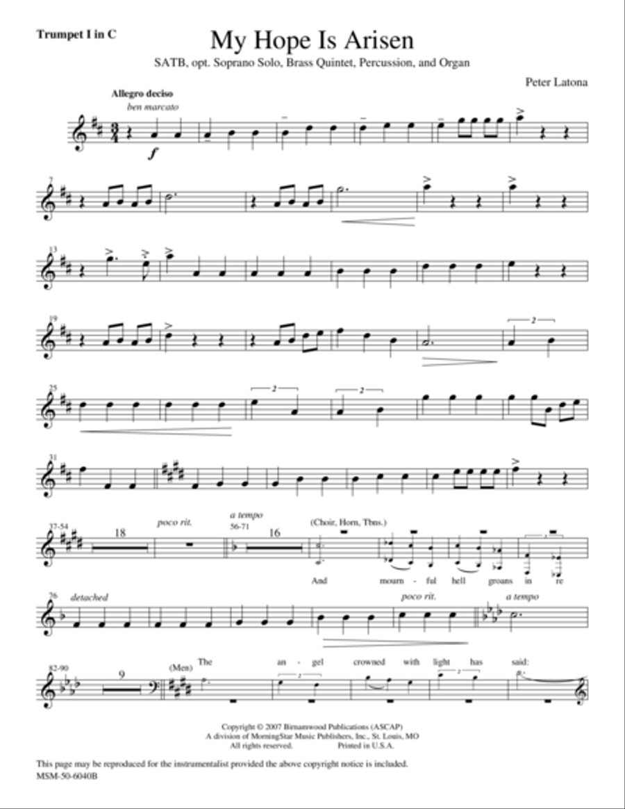 My Hope Is Arisen Choir scores gallery preview page 1