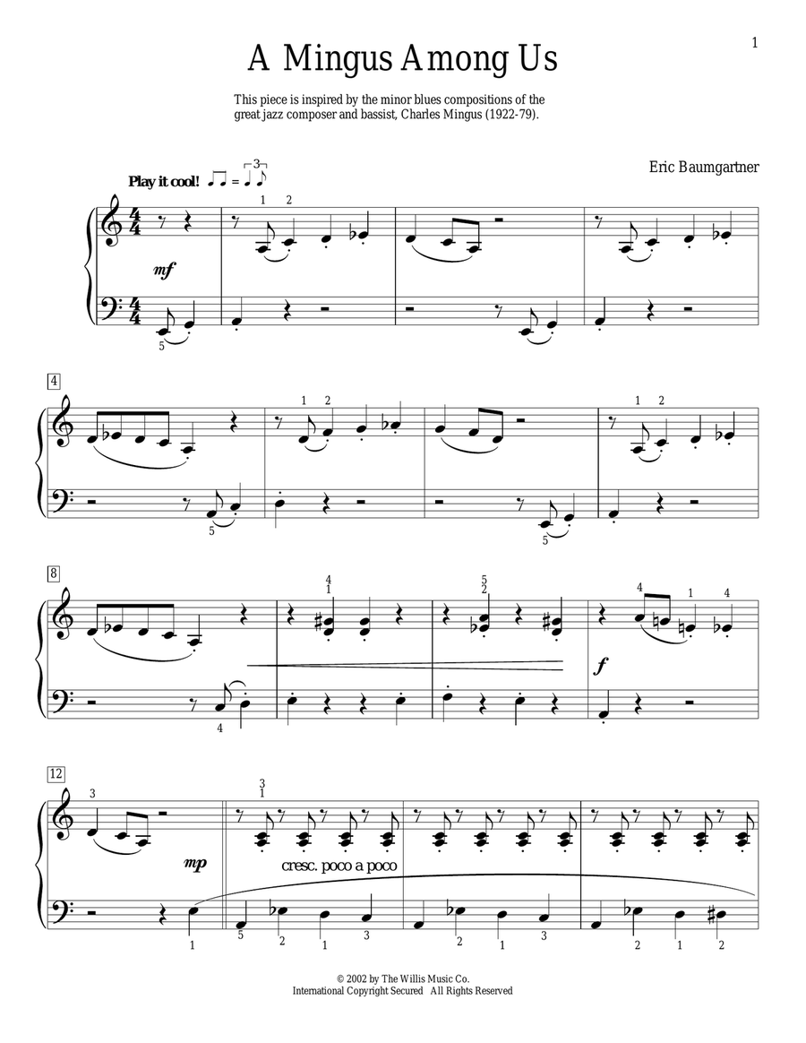 A Mingus Among Us Piano Method scores gallery preview page 1