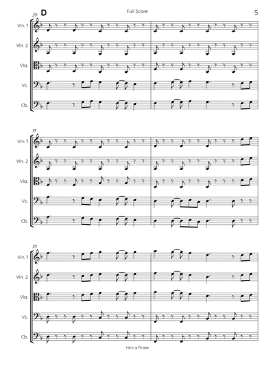He's A Pirate String Orchestra scores gallery preview page 5