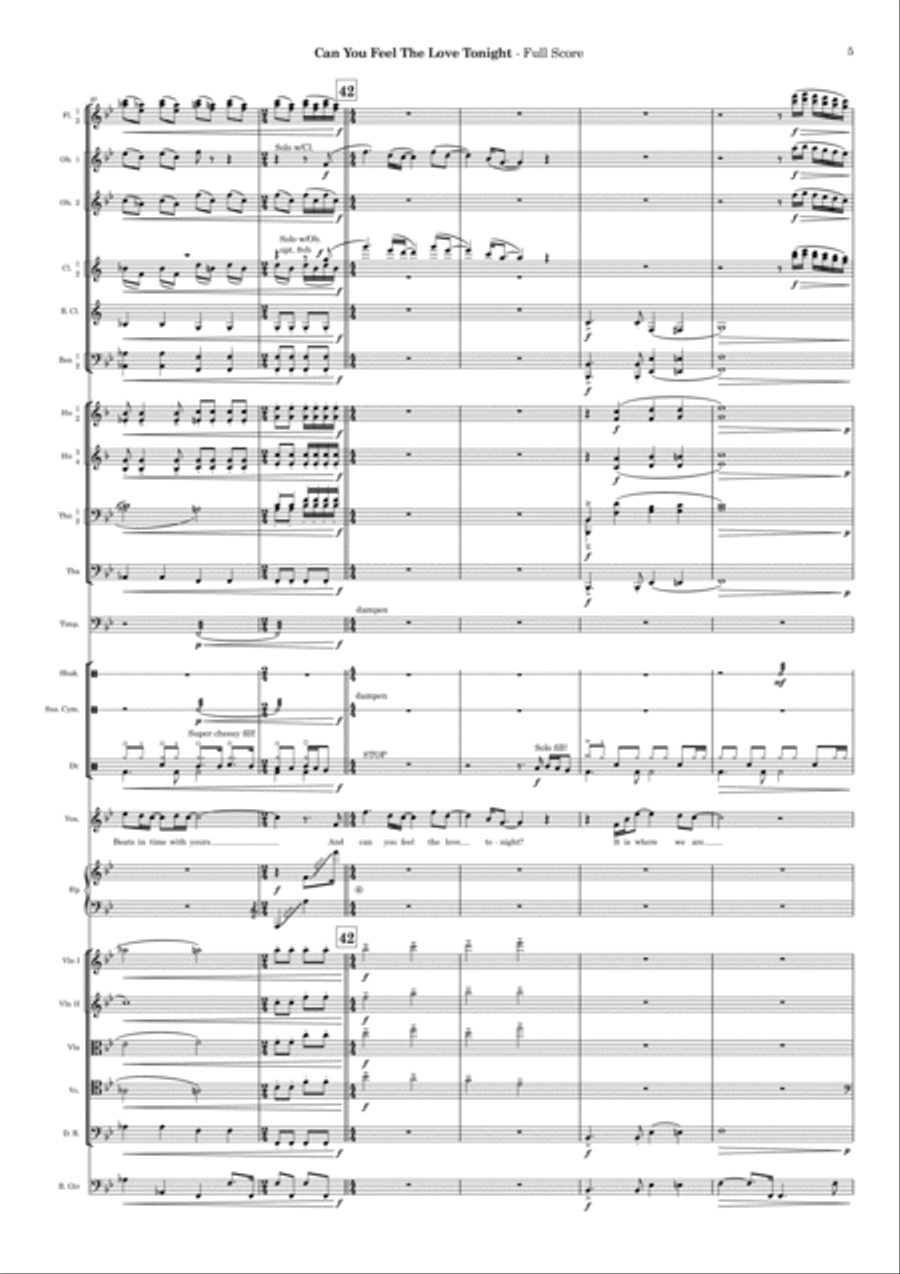 Can You Feel The Love Tonight Full Orchestra scores gallery preview page 5