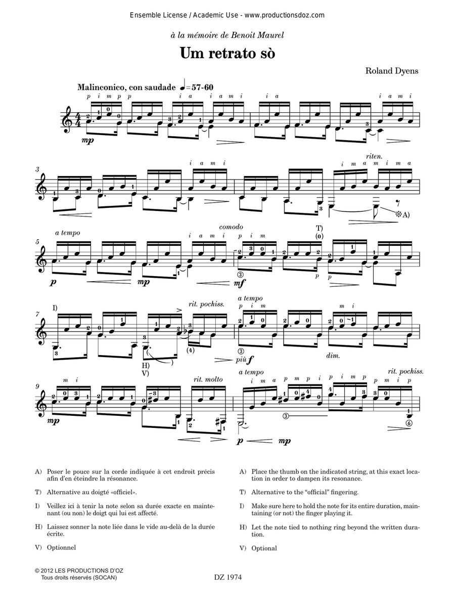 Les 100 de Roland Dyens - Um retrato sò by Roland Dyens Classical Guitar - Digital Sheet Music page 2