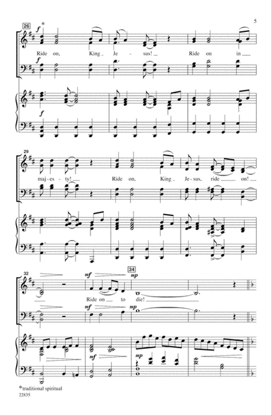 Ride On, King Jesus! Ride On, King Jesus! 4-Part scores gallery preview page 5