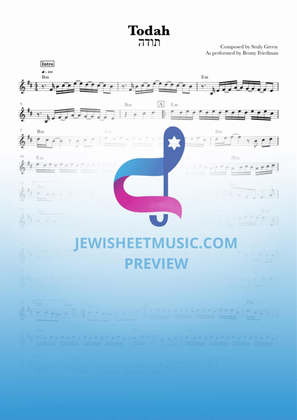 Book cover for Todah. Jewish song from Benny Friedman
