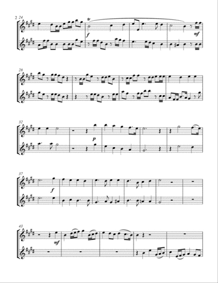 Hallelujah Chorus (treble Bb instrument duet, parts only) Choir scores gallery preview page 2