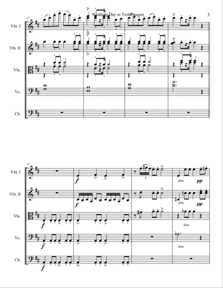 Wedding Day at Troldhaugen String Orchestra scores gallery preview page 3