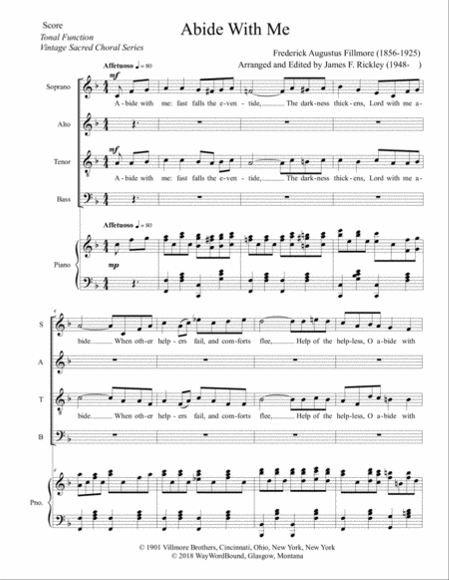 Abide With Me 4-Part scores gallery preview page 1