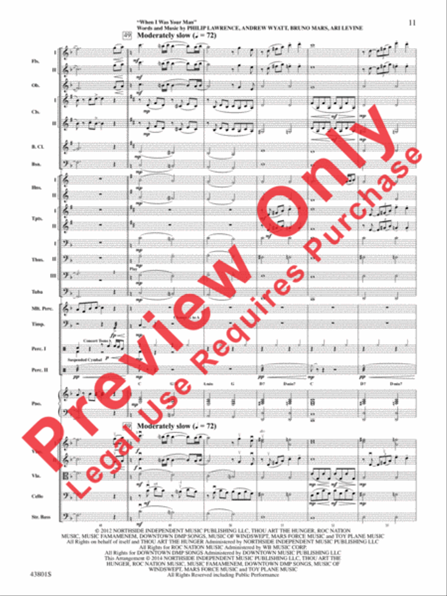 Bruno Mars' Greatest Hits Full Orchestra scores gallery preview page 12