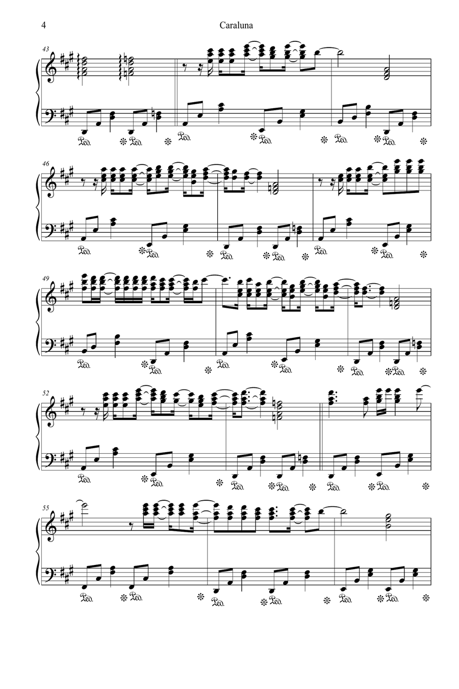 Caraluna Piano Solo scores gallery preview page 4