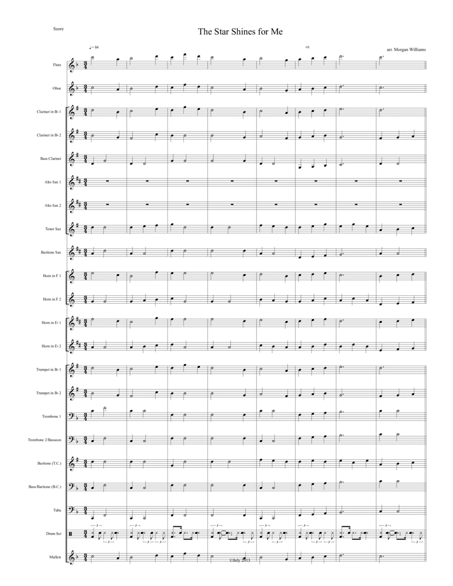 The Star Shines for Me Concert Band scores gallery preview page 1