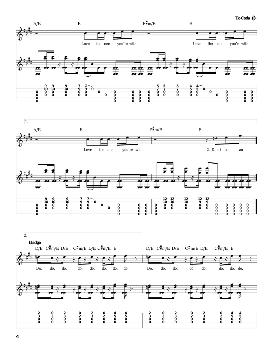 Love The One You're With Acoustic Guitar scores gallery preview page 4