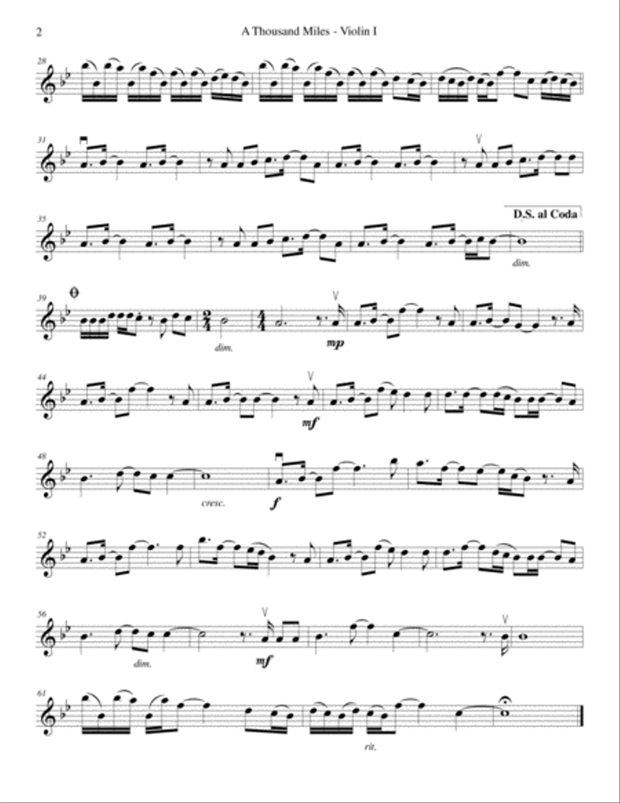 A Thousand Miles String Quartet scores gallery preview page 2