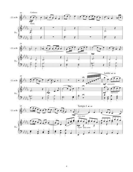 Romance in D-Flat for Clarinet and Piano