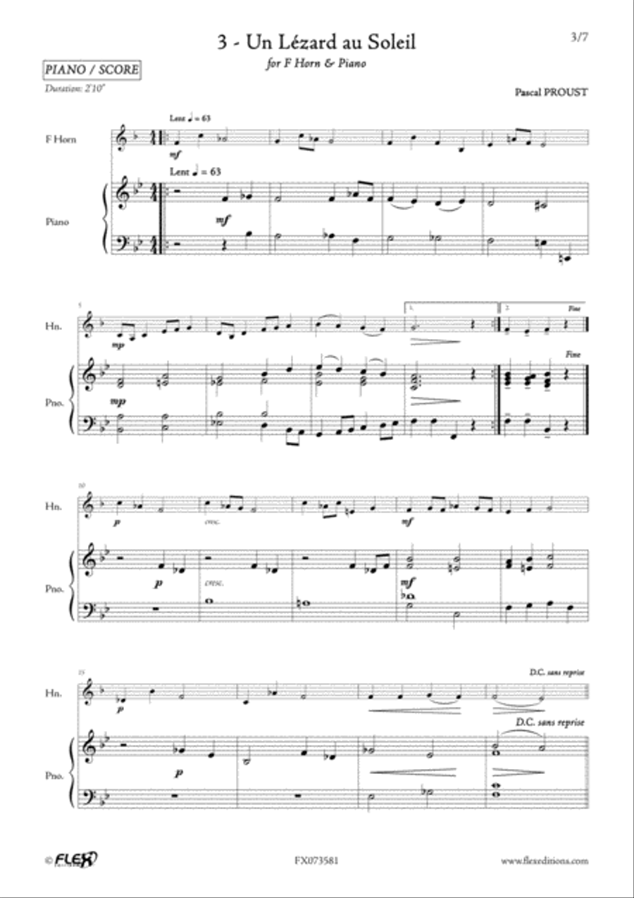 The F Horn du cote de chez Proust - Beginners - Volume 1 Piano Accompaniment scores gallery preview page 5