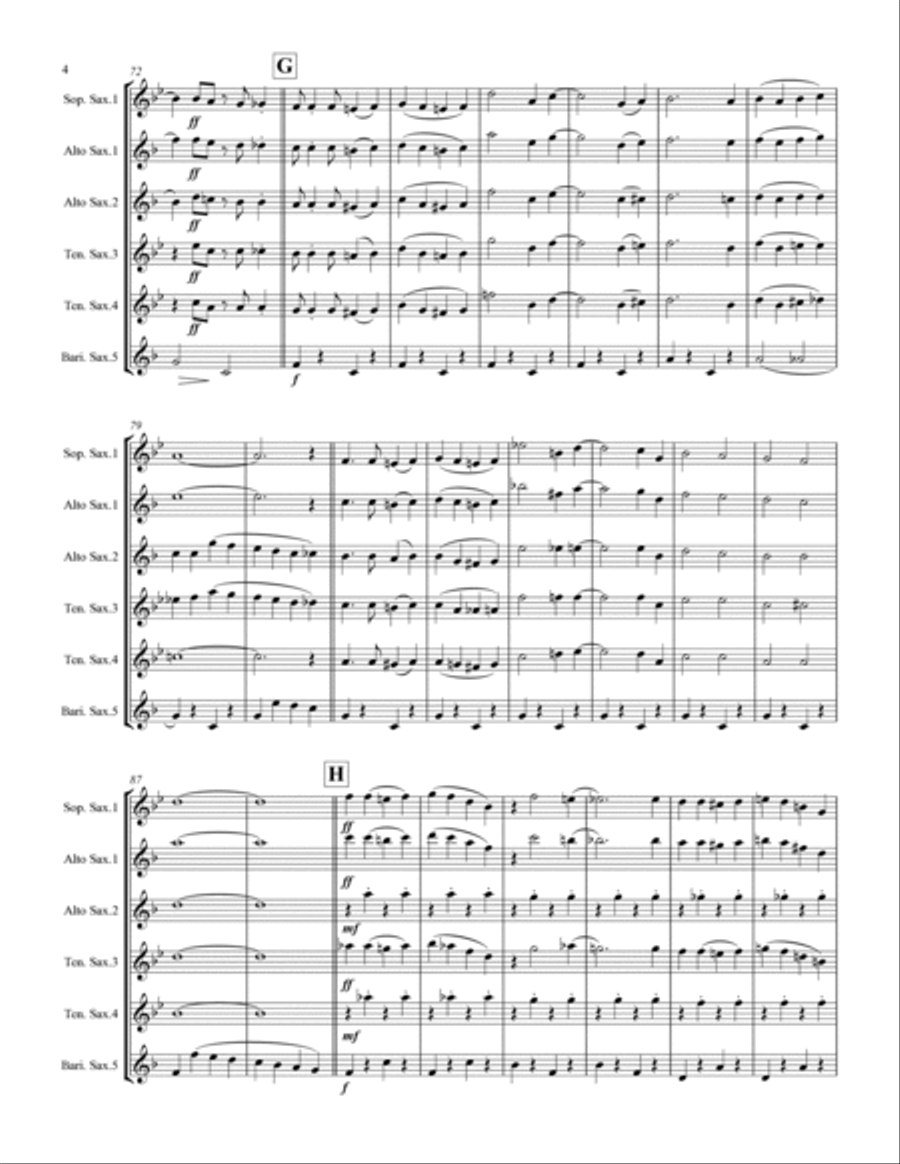 Mele Kalikimaka Saxophone Quintet scores gallery preview page 5