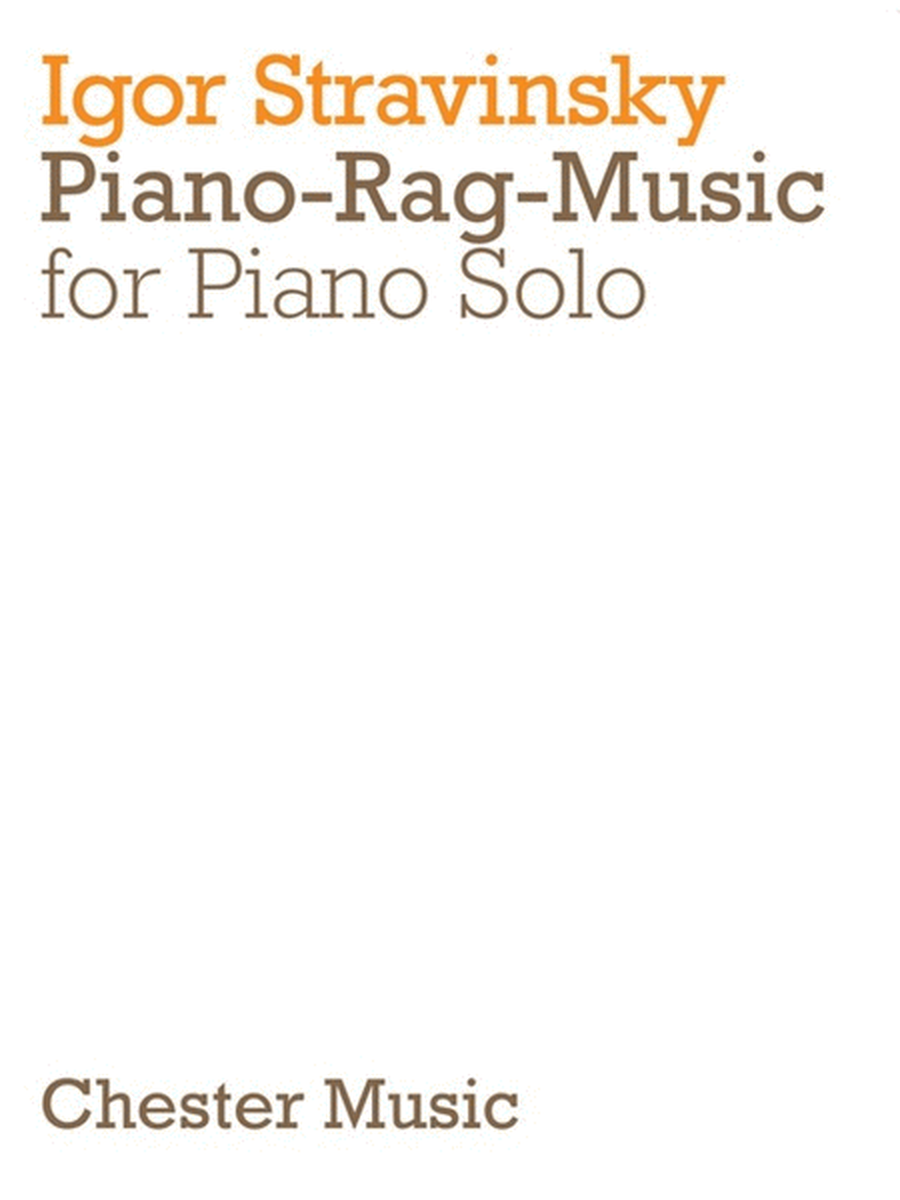 Stravinsky - Piano Rag Music For Piano Solo