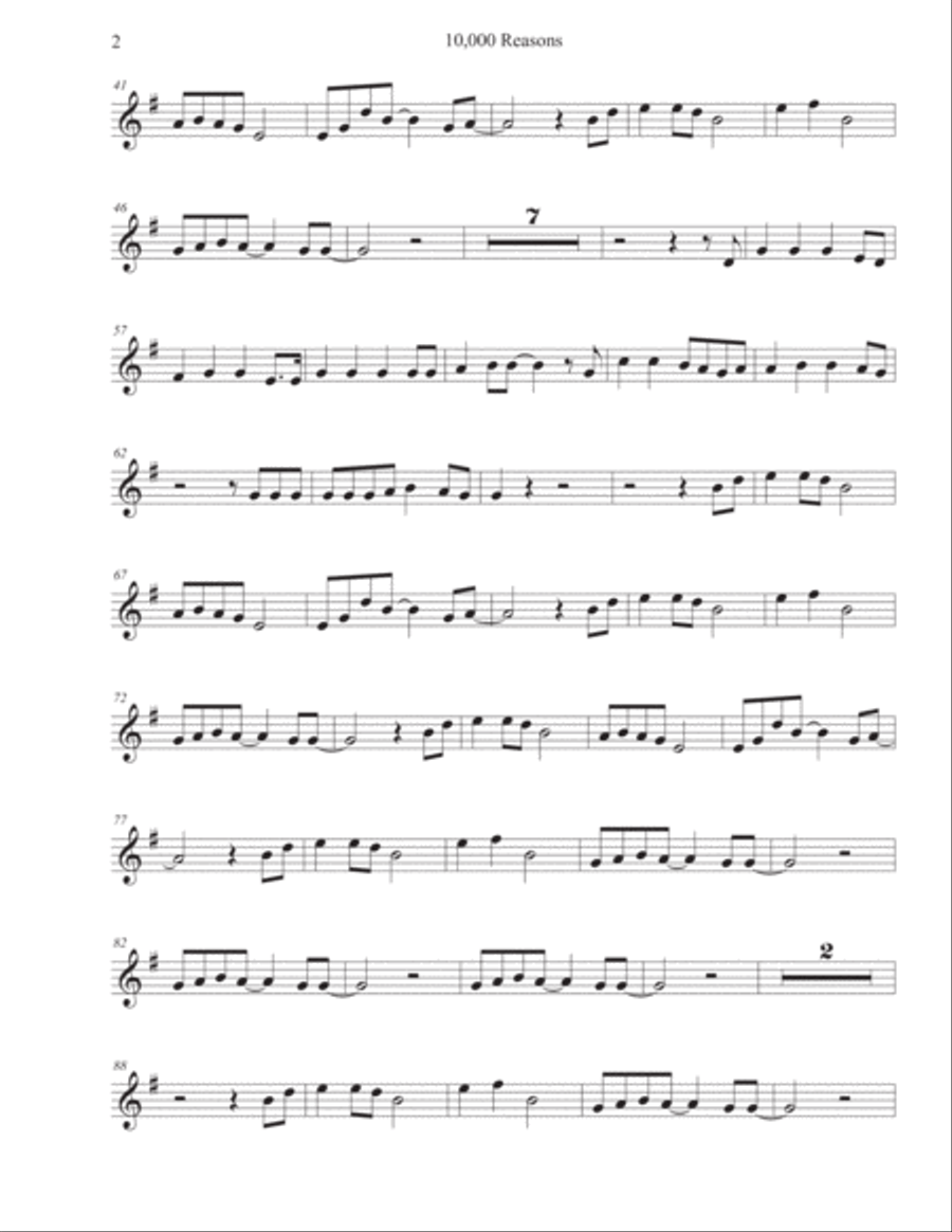 10,000 Reasons (Bless The Lord) Alto Saxophone scores gallery preview page 2