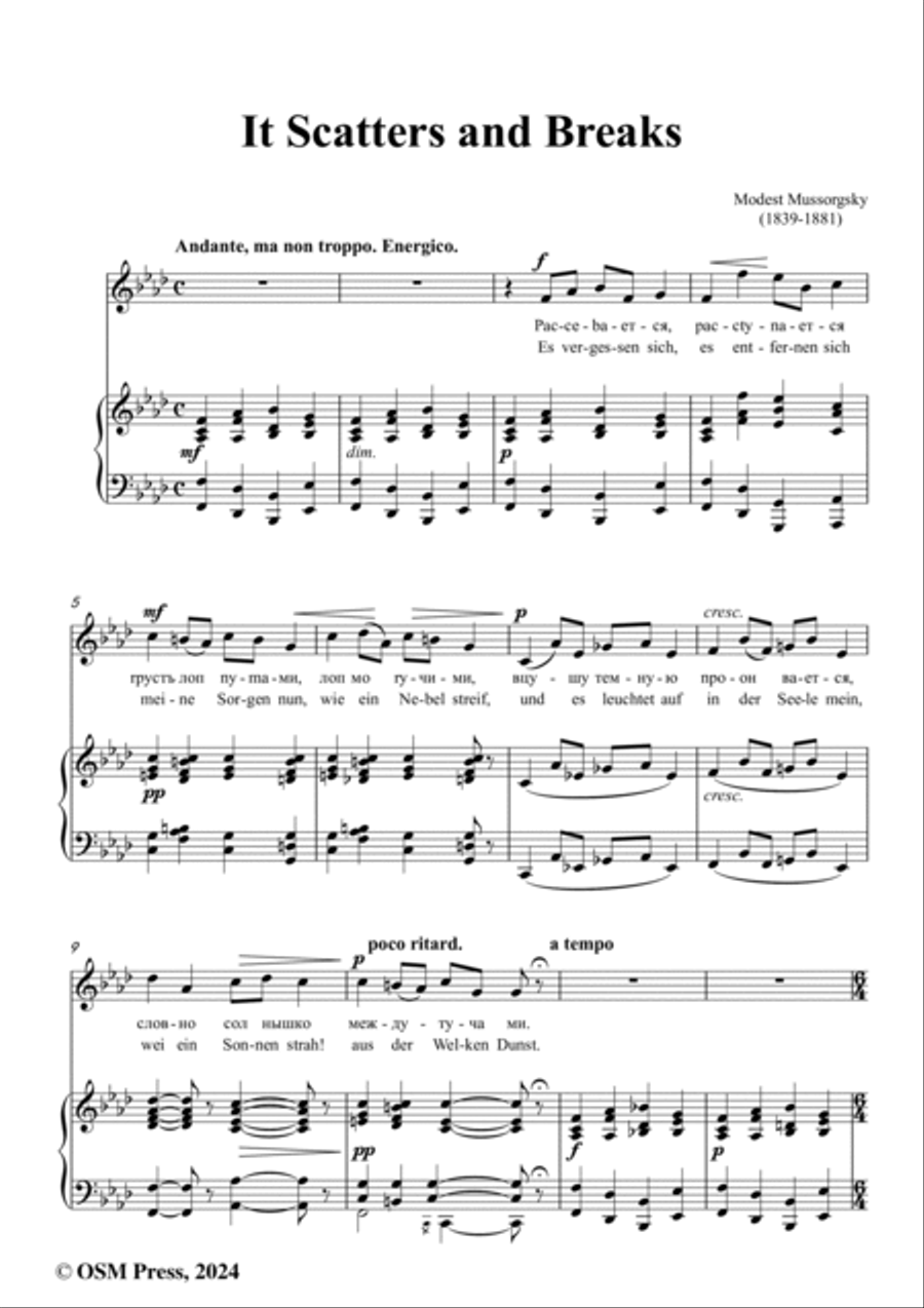 Mussorgsky-It Scatters and Breaks,in f minor Voice scores gallery preview page 2