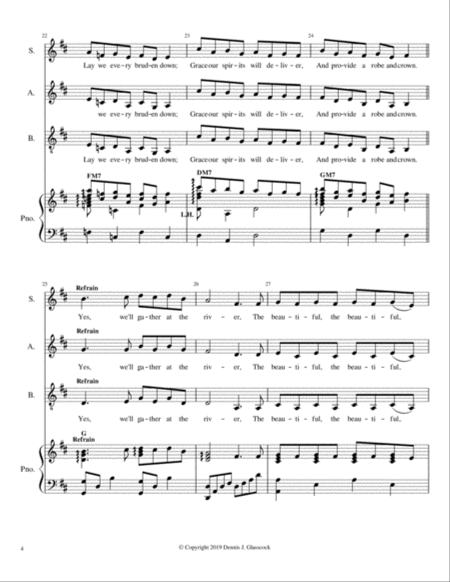 Shall We Gather at the River (SAB) 3-Part scores gallery preview page 4