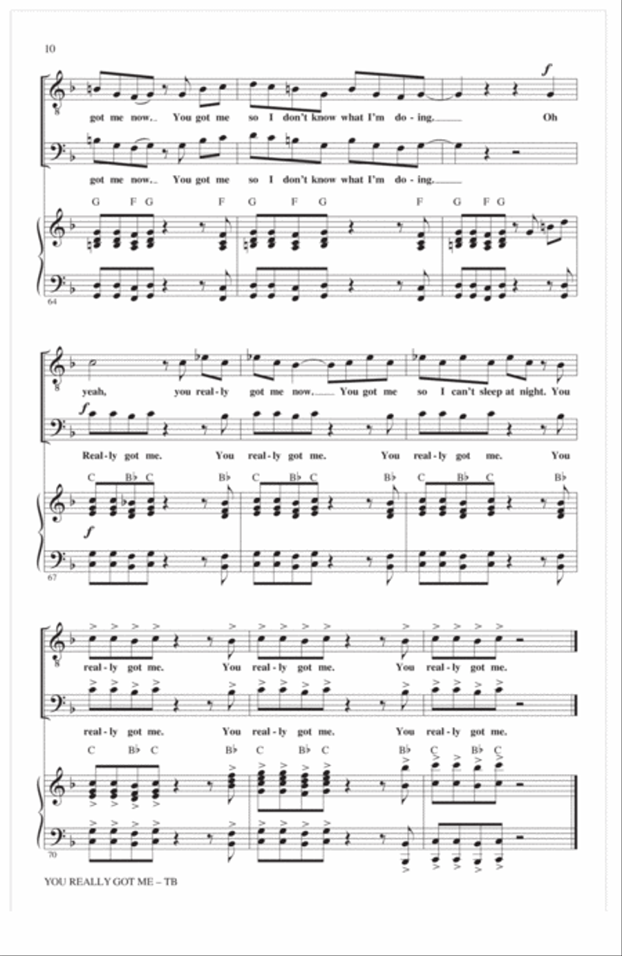You Really Got Me (arr. Mac Huff) TB scores gallery preview page 8