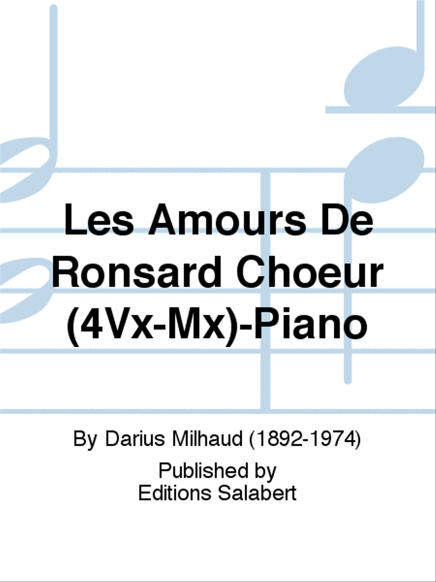 Les Amours De Ronsard Choeur (4Vx-Mx)-Piano Choir scores gallery preview page 1