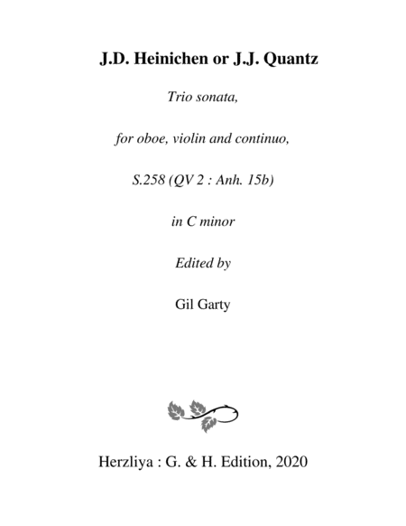 Trio sonata S.258 (QV 2 Anh. 15b) for oboe, violin and continuo in C minor