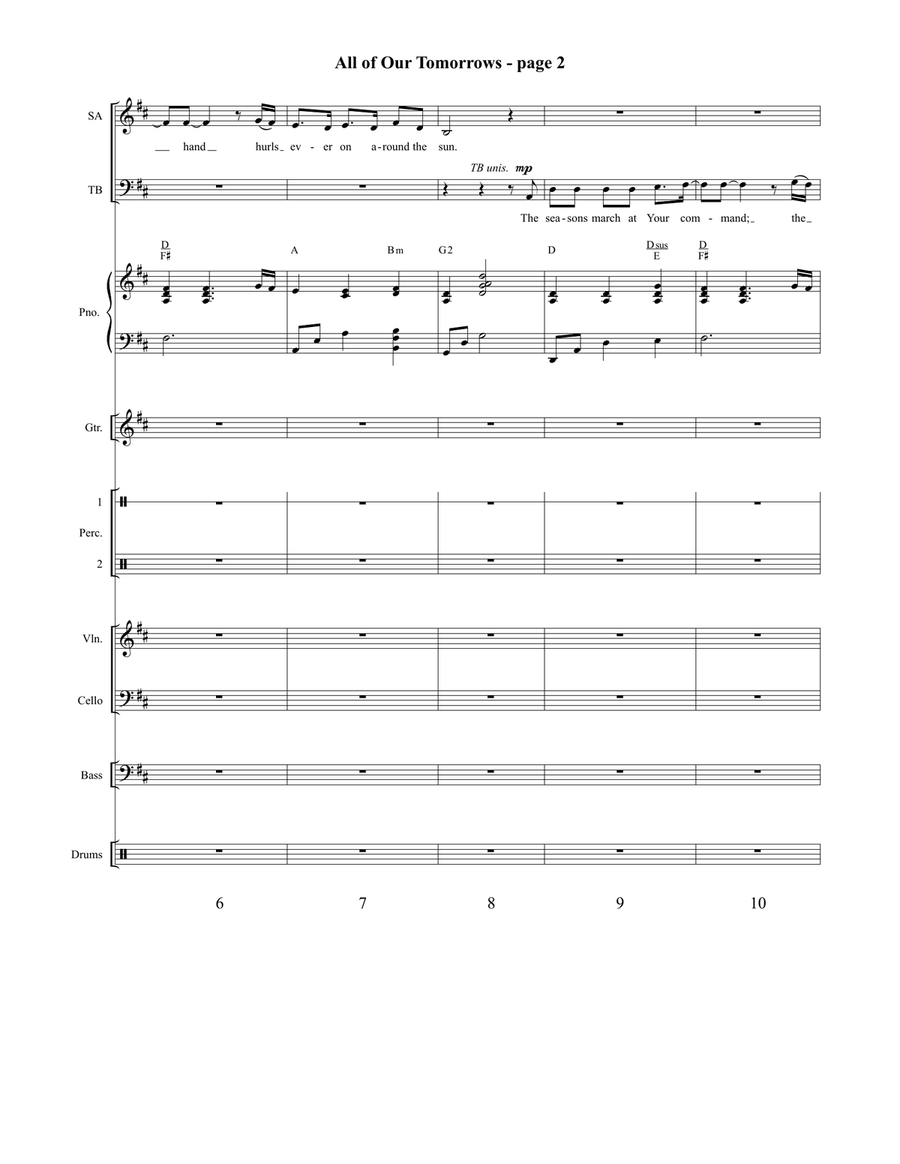 All of Our Tomorrows Orchestration 4-Part scores gallery preview page 3