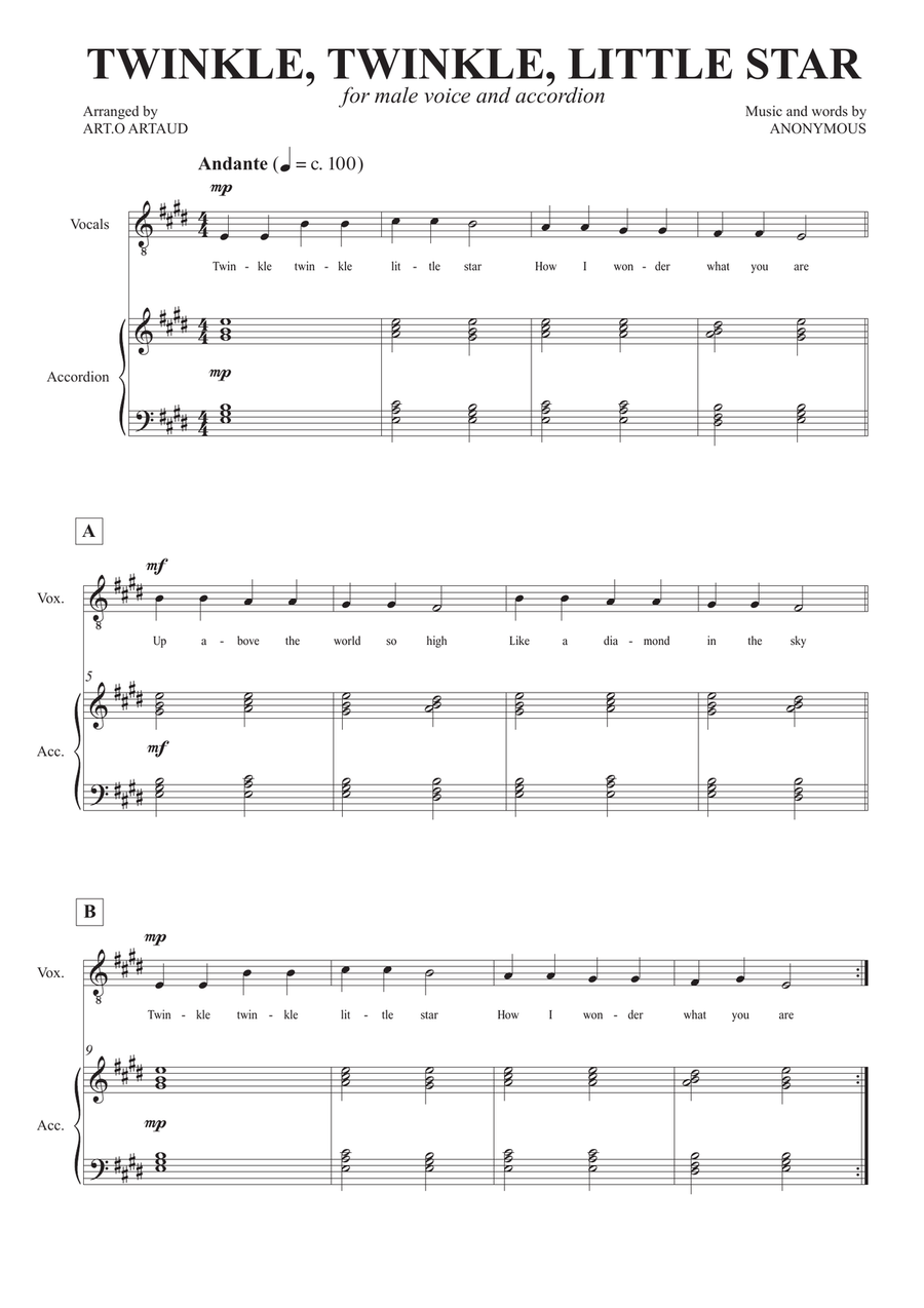 Twinkle Twinkle Little Star Chamber Music scores gallery preview page 1