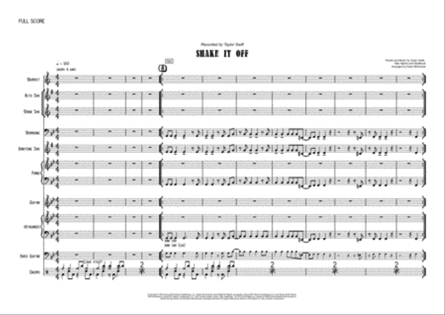 Shake It Off Tenor Saxophone scores gallery preview page 1