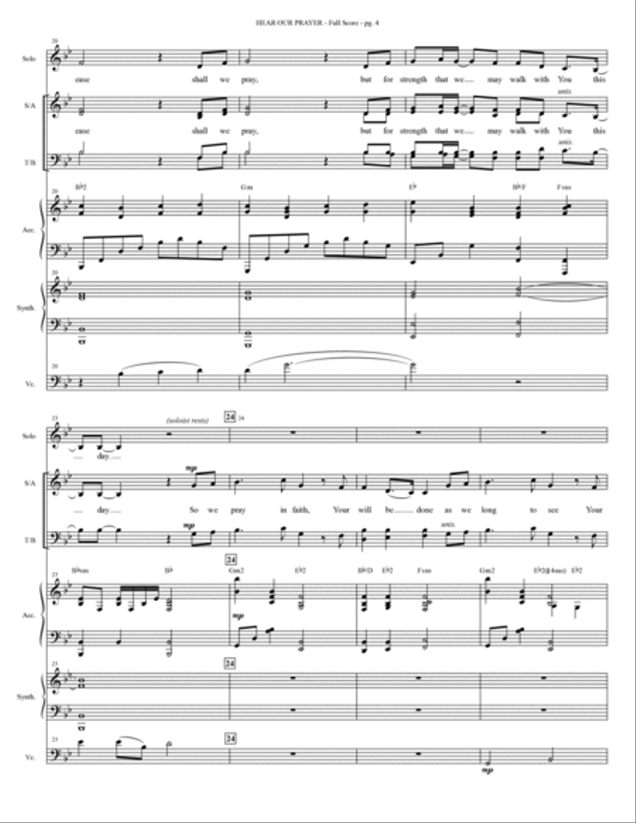 Hear Our Prayer (arr. Heather Sorenson) - Full Score Choir scores gallery preview page 4