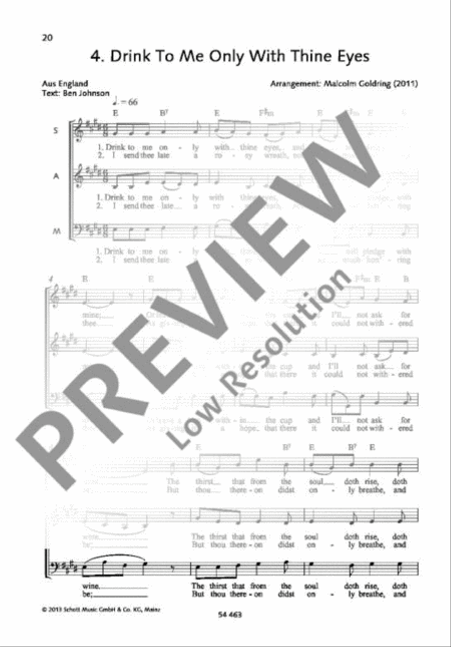 Drink To Me Only With Thine Eyes A Cappella scores gallery preview page 2