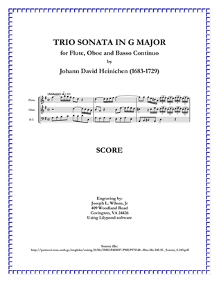 Heinichen Trio Sonata in G Major, S. 243