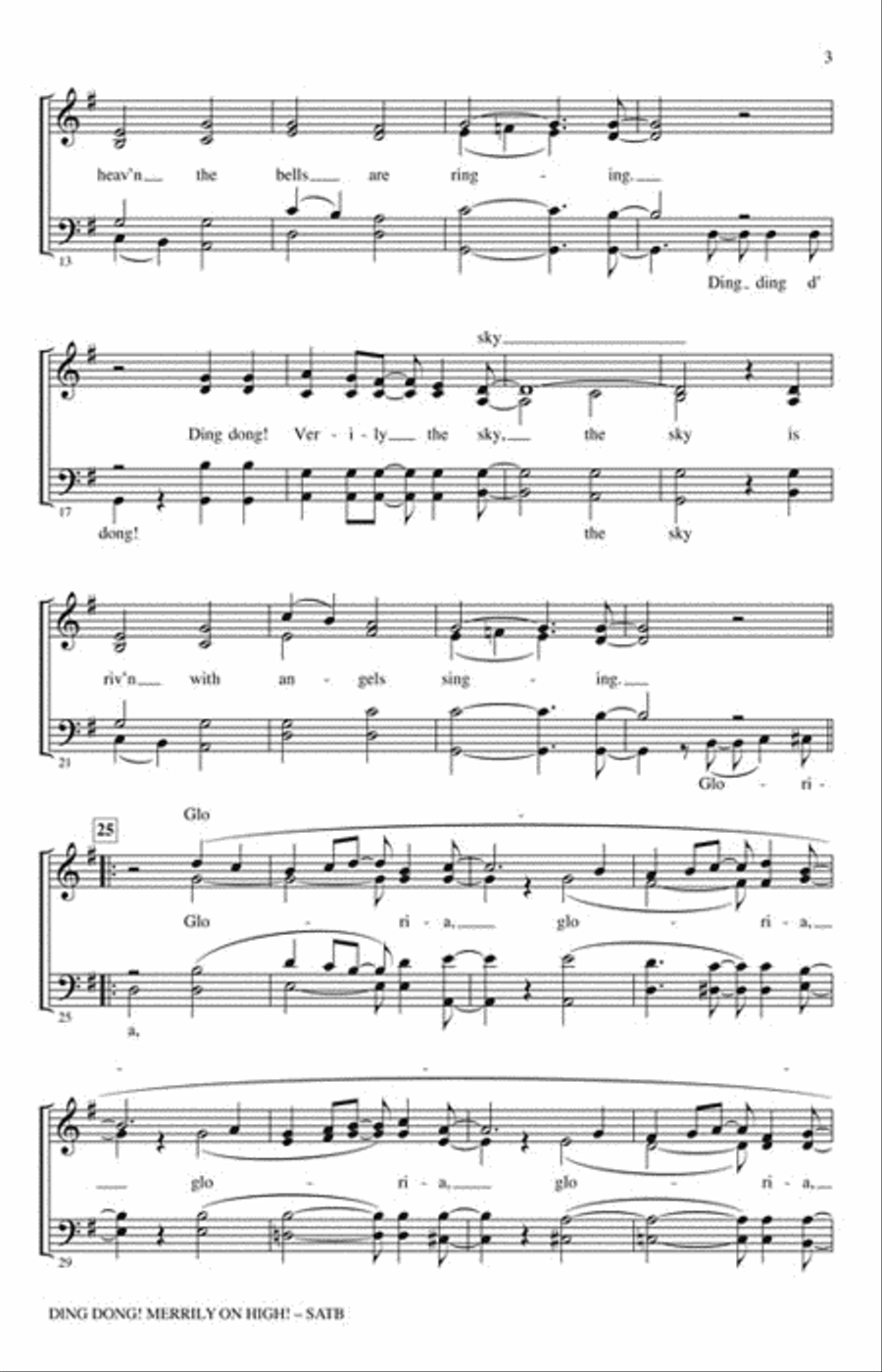 Ding Dong! Merrily on High! 4-Part scores gallery preview page 3